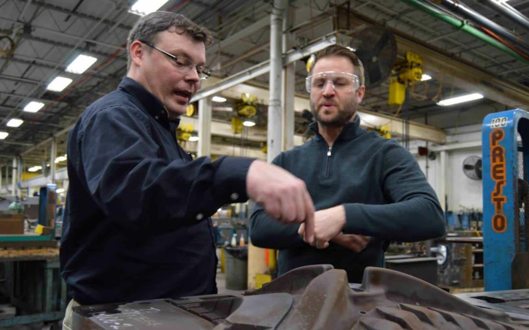 Nate getting a tour of PHB's shop